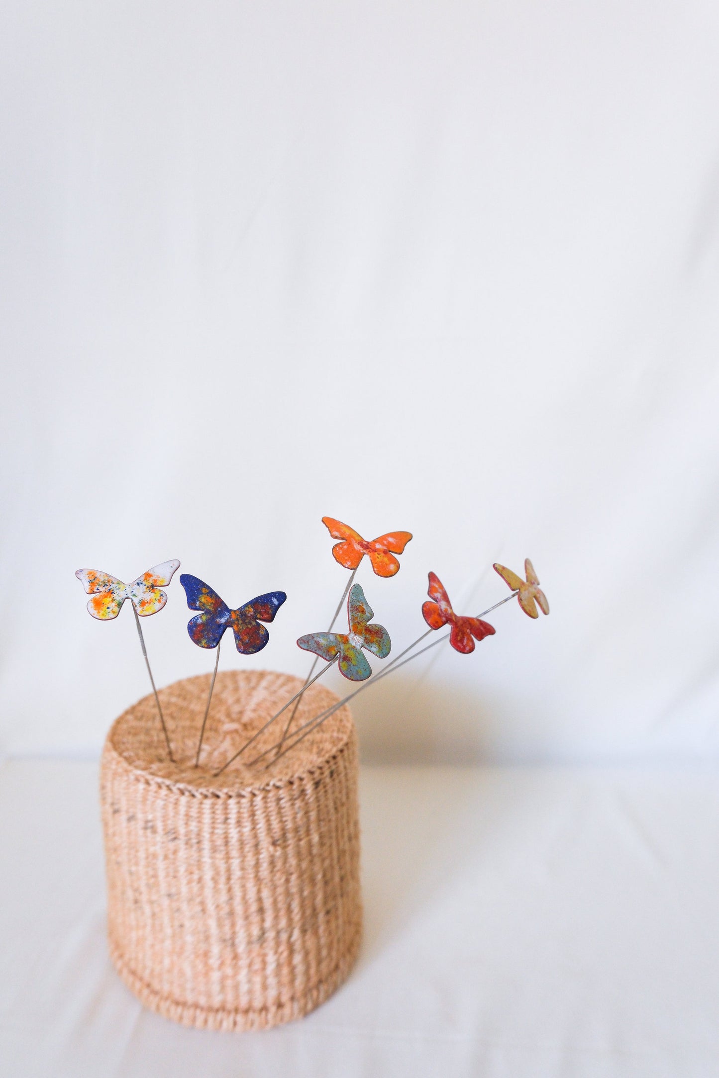 Mini Butterfly Enamel Garden Stake