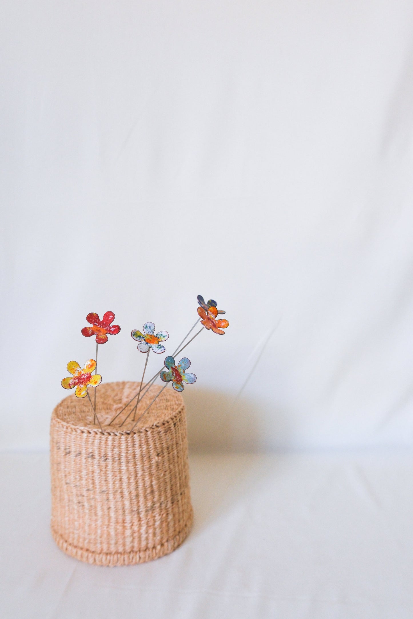 Mini Flower Enamel Garden Stake