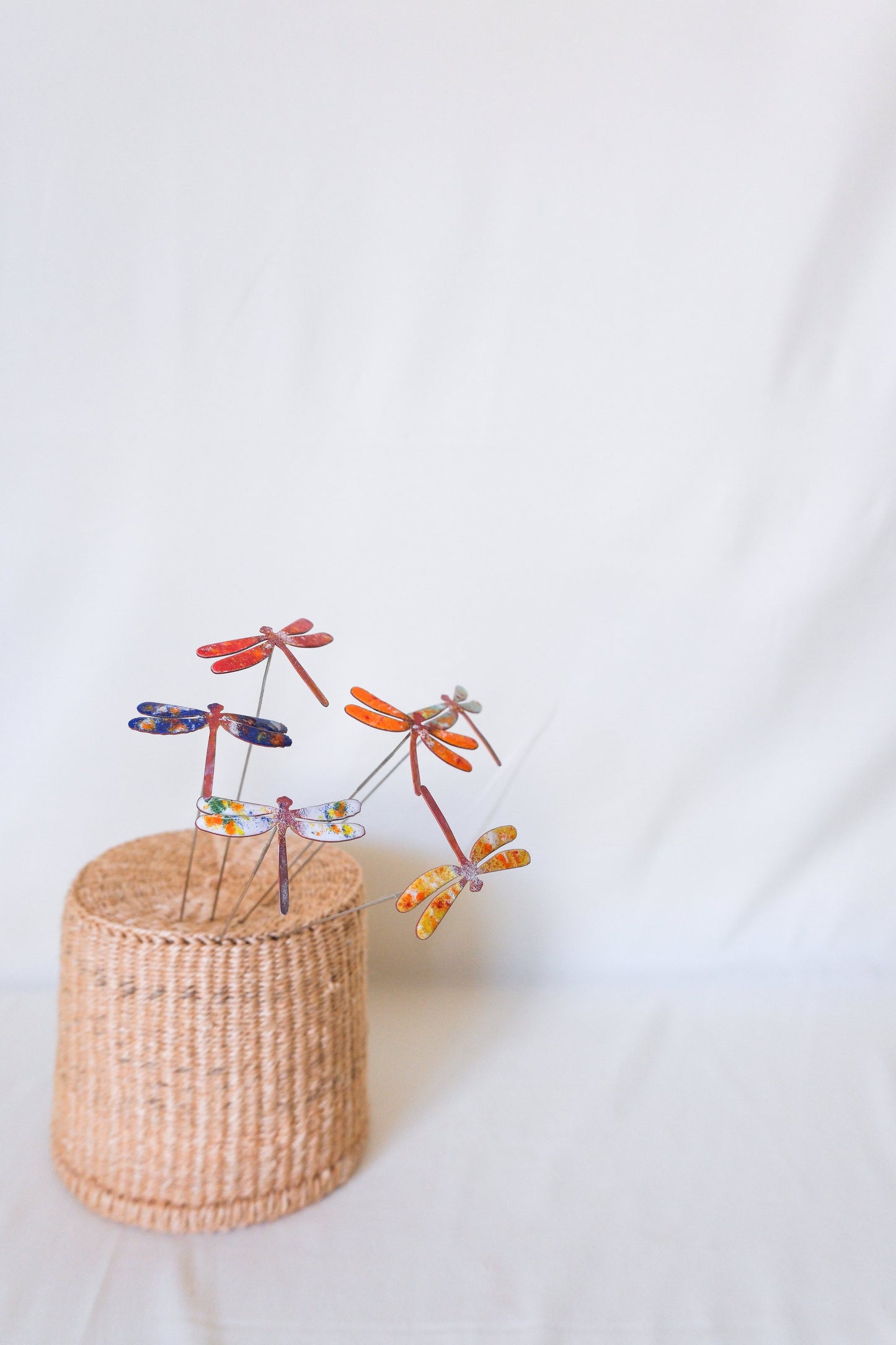 Mini Dragonfly Enamel Garden Stake