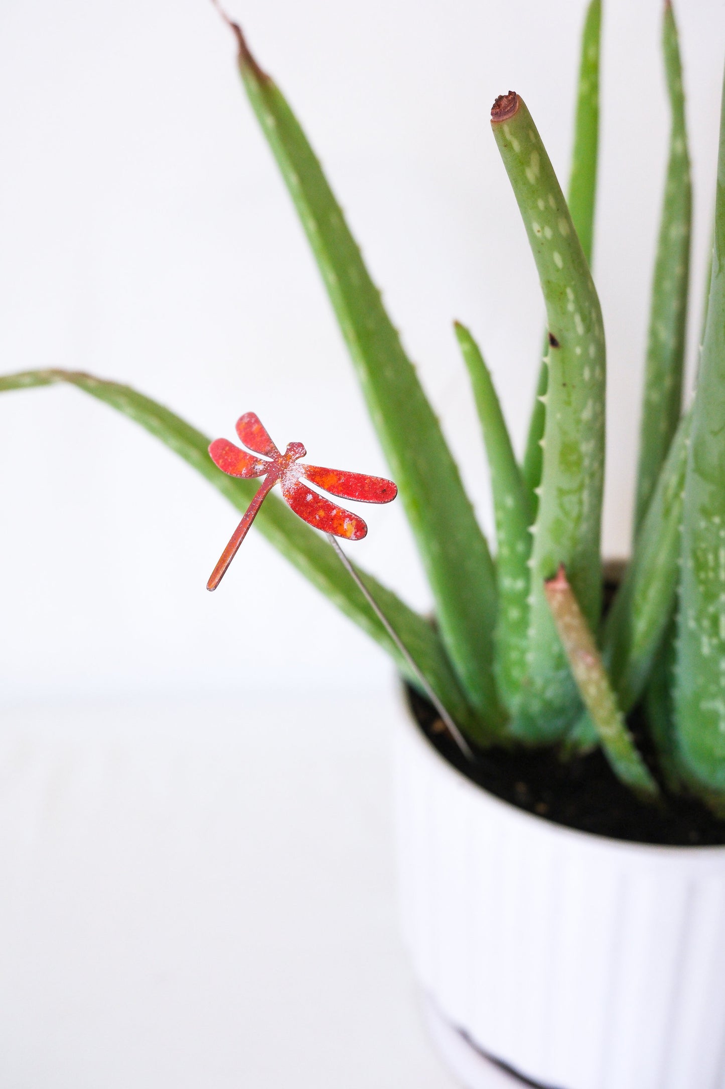 Mini Dragonfly Enamel Garden Stake