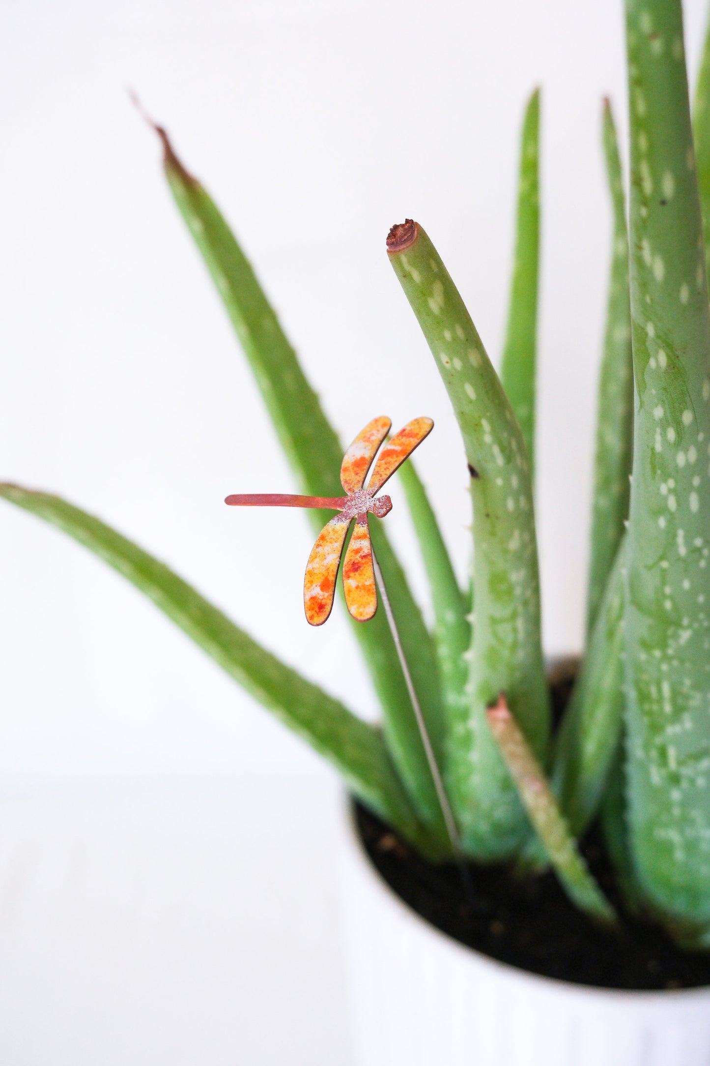 Mini Dragonfly Enamel Garden Stake