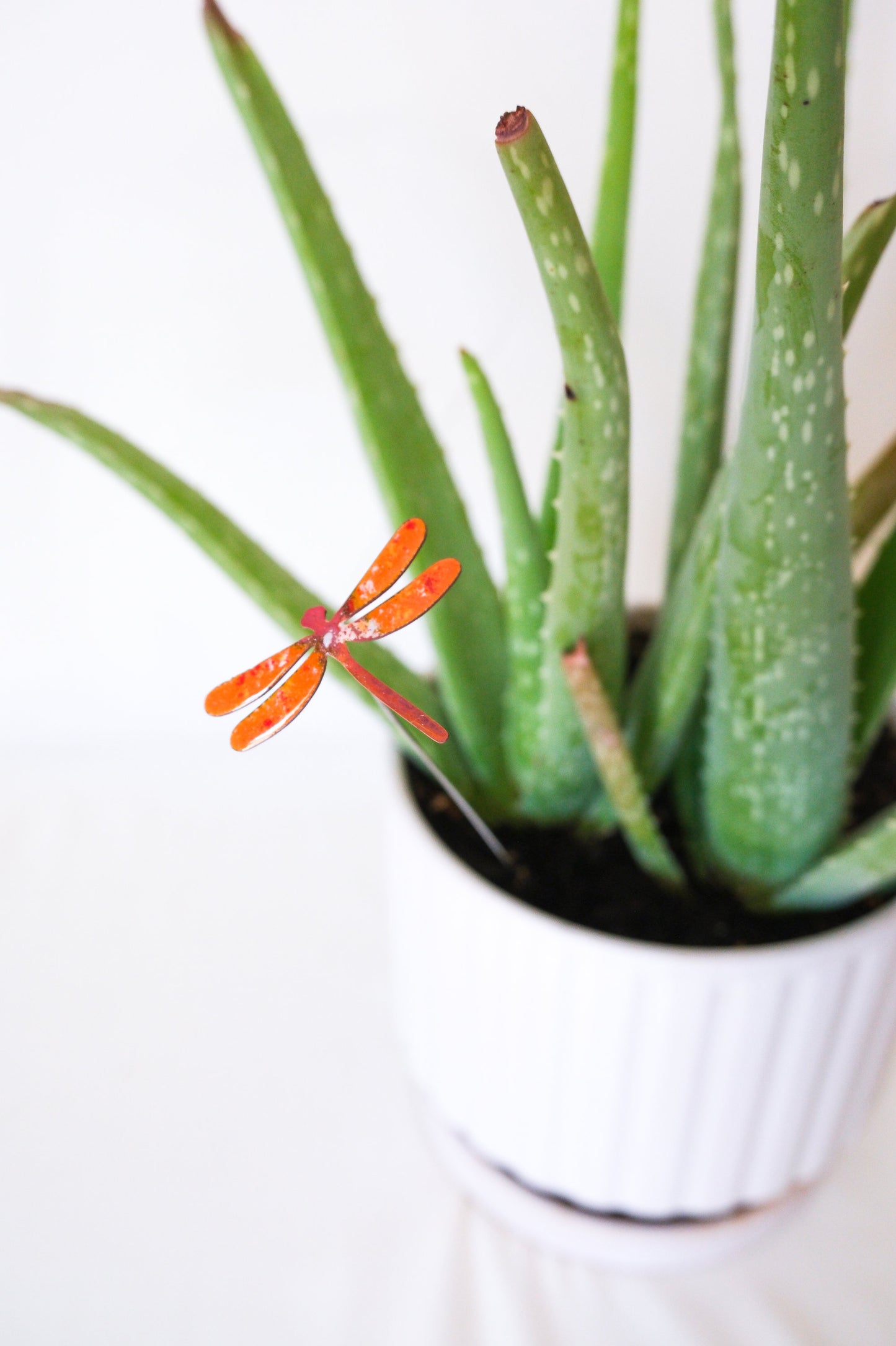 Mini Dragonfly Enamel Garden Stake