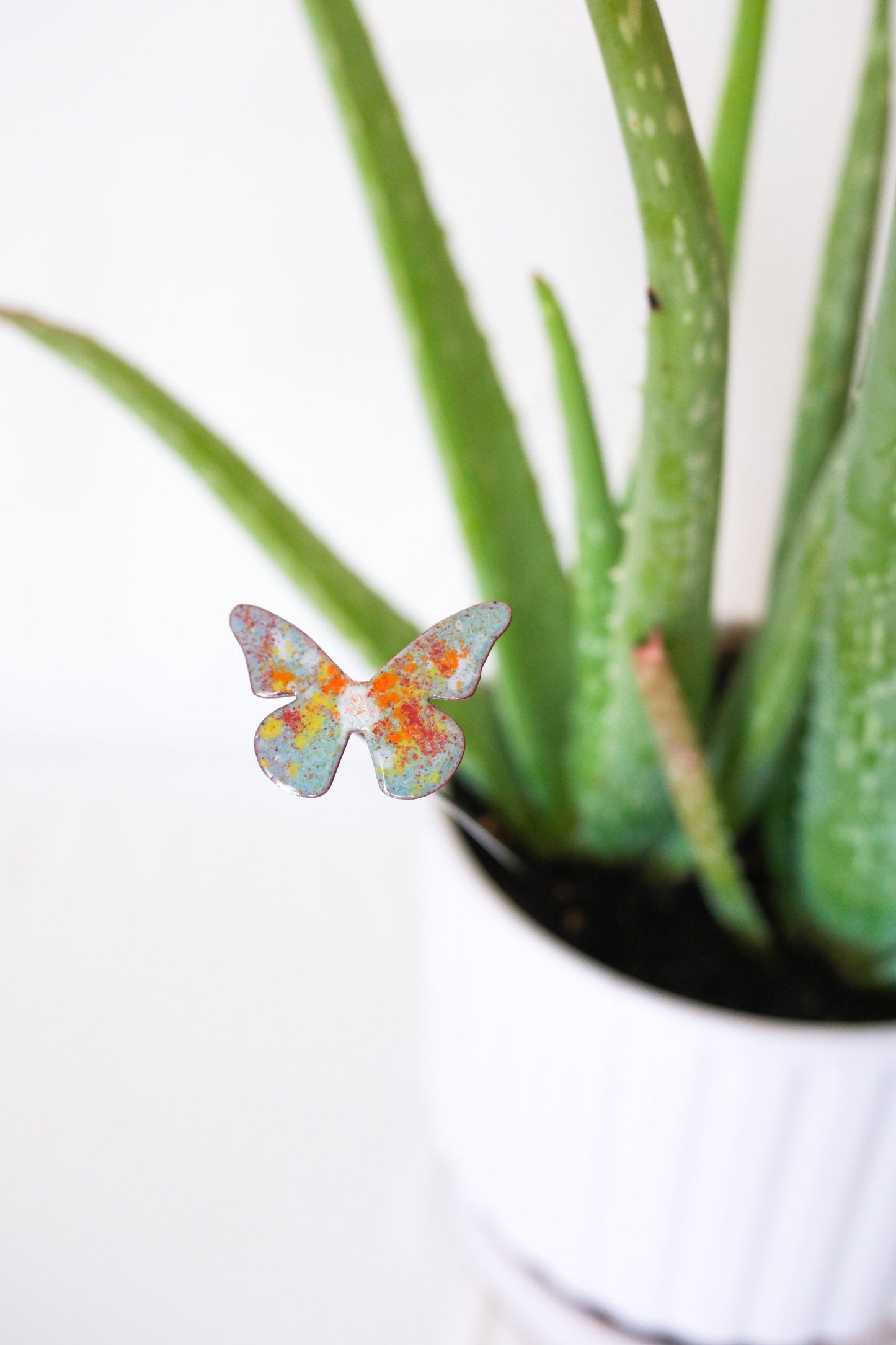 Mini Butterfly Enamel Garden Stake