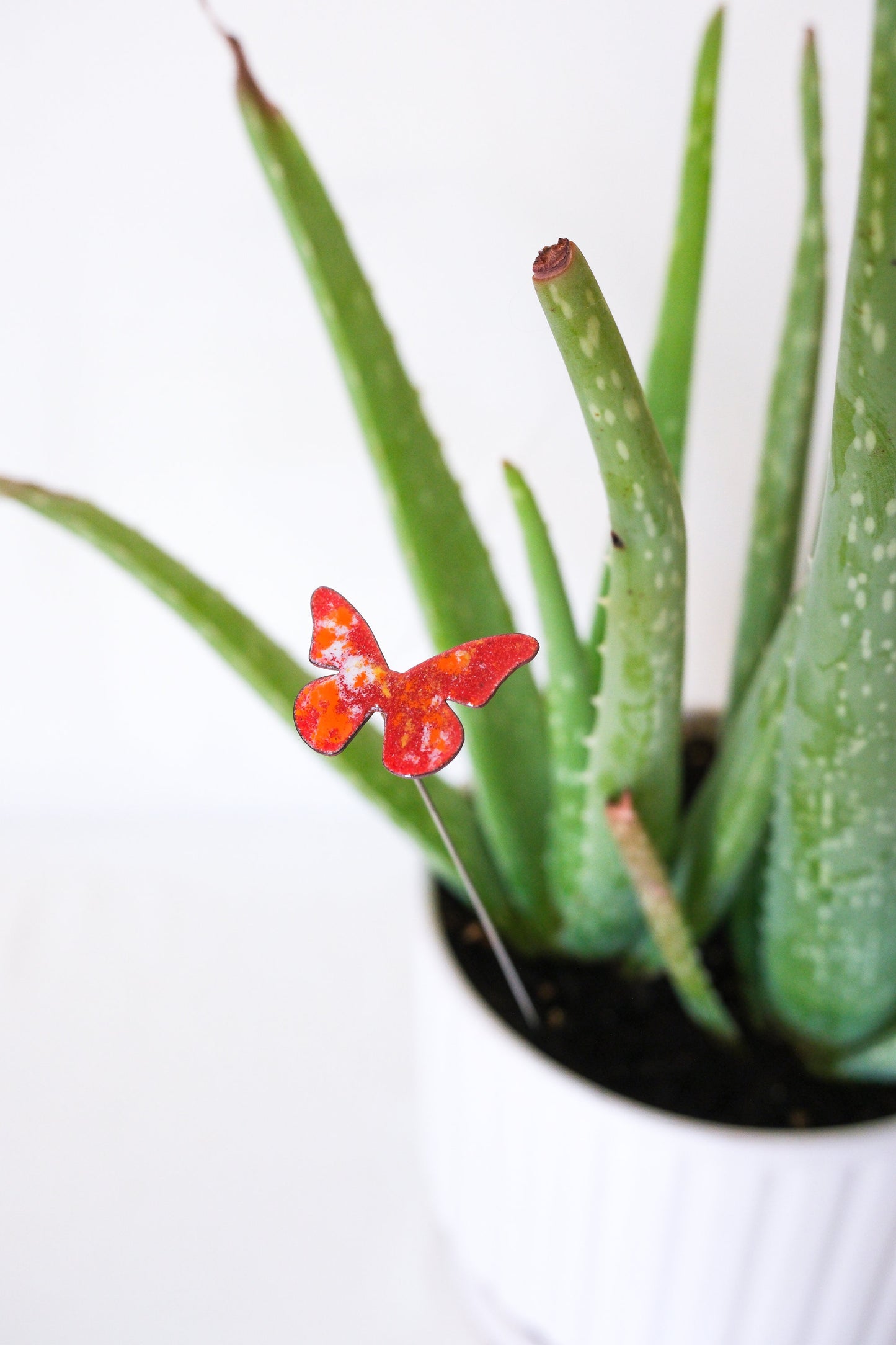 Mini Butterfly Enamel Garden Stake