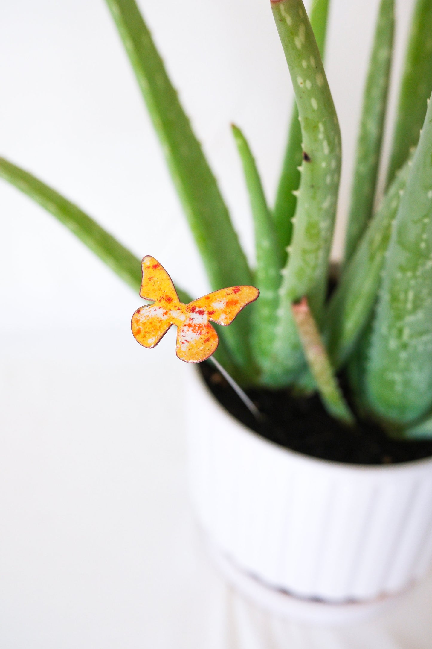 Mini Butterfly Enamel Garden Stake