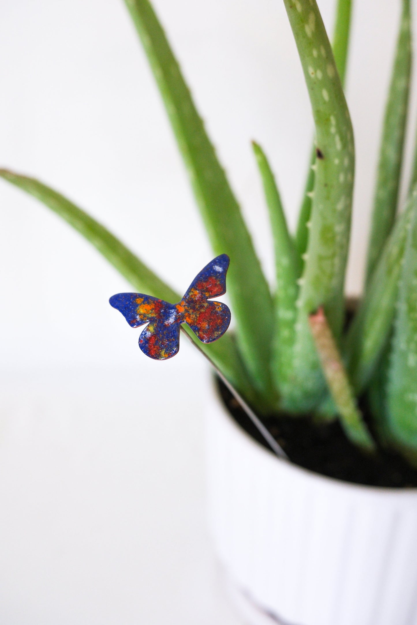 Mini Butterfly Enamel Garden Stake