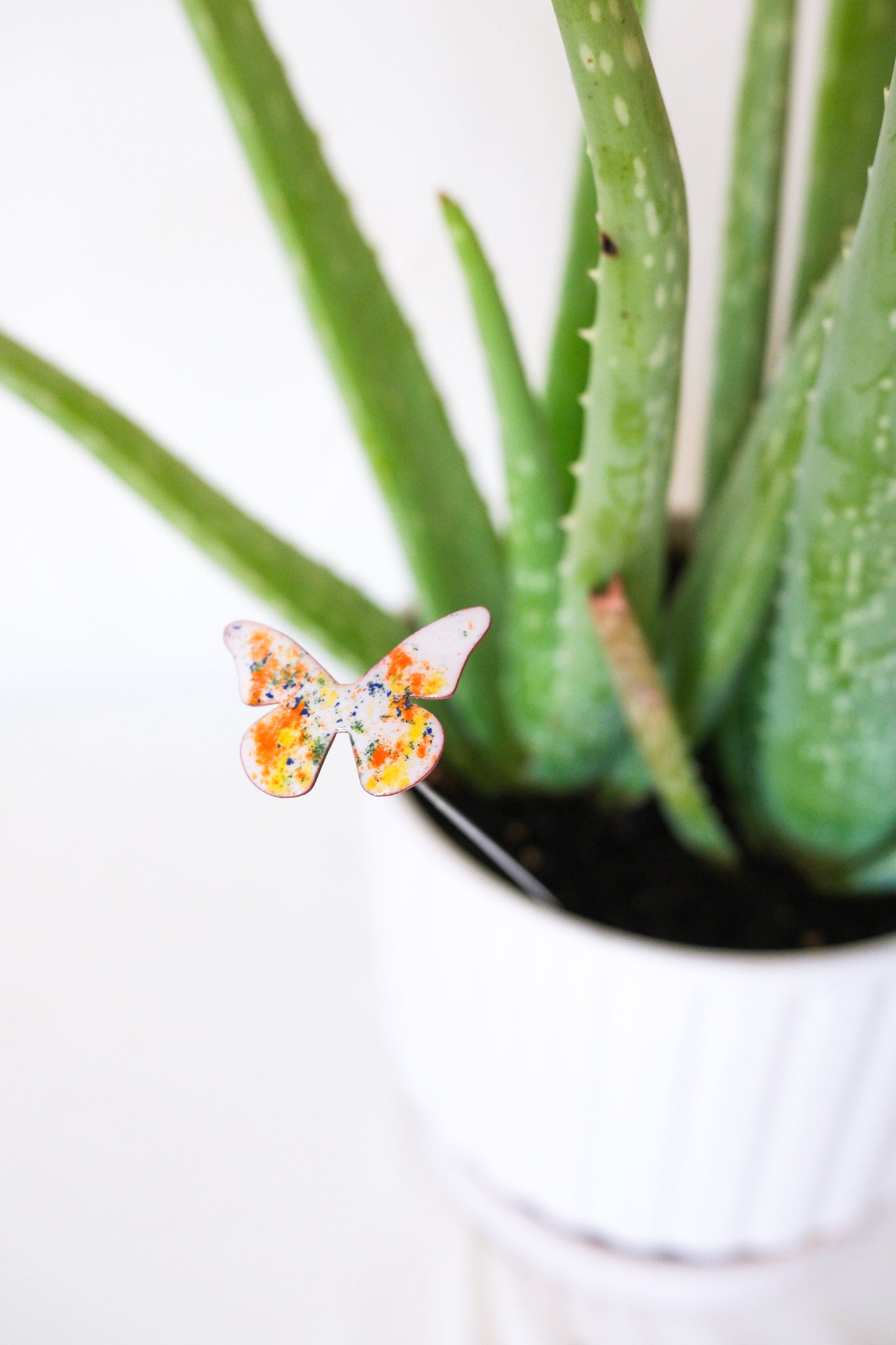 Mini Butterfly Enamel Garden Stake