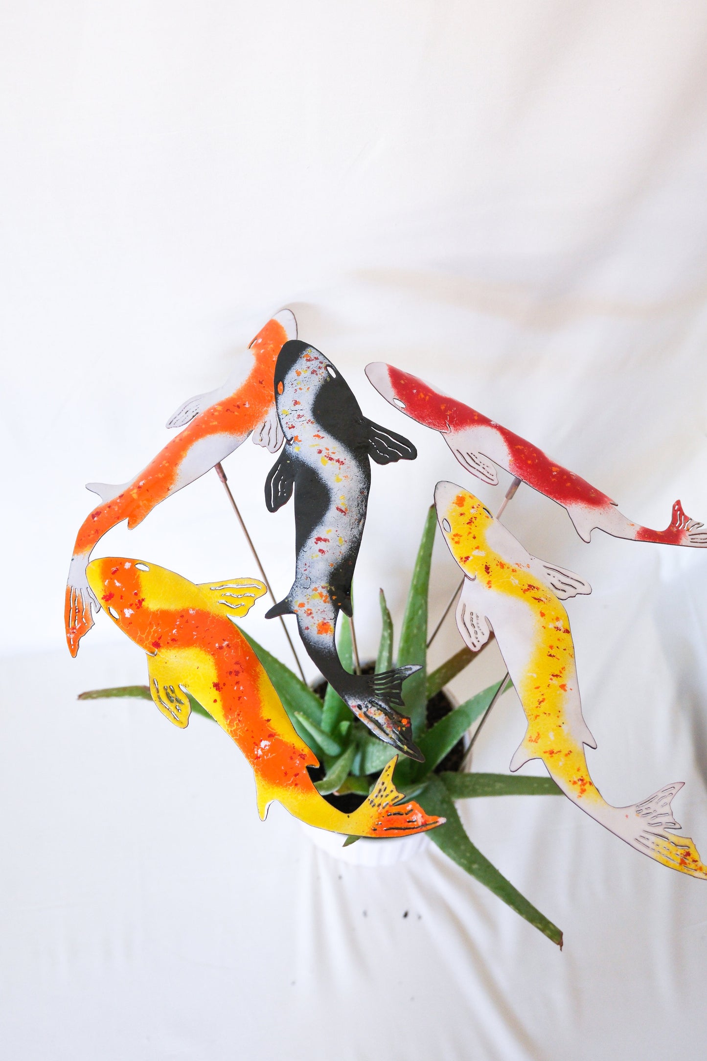 Koi Enamel Garden Stake