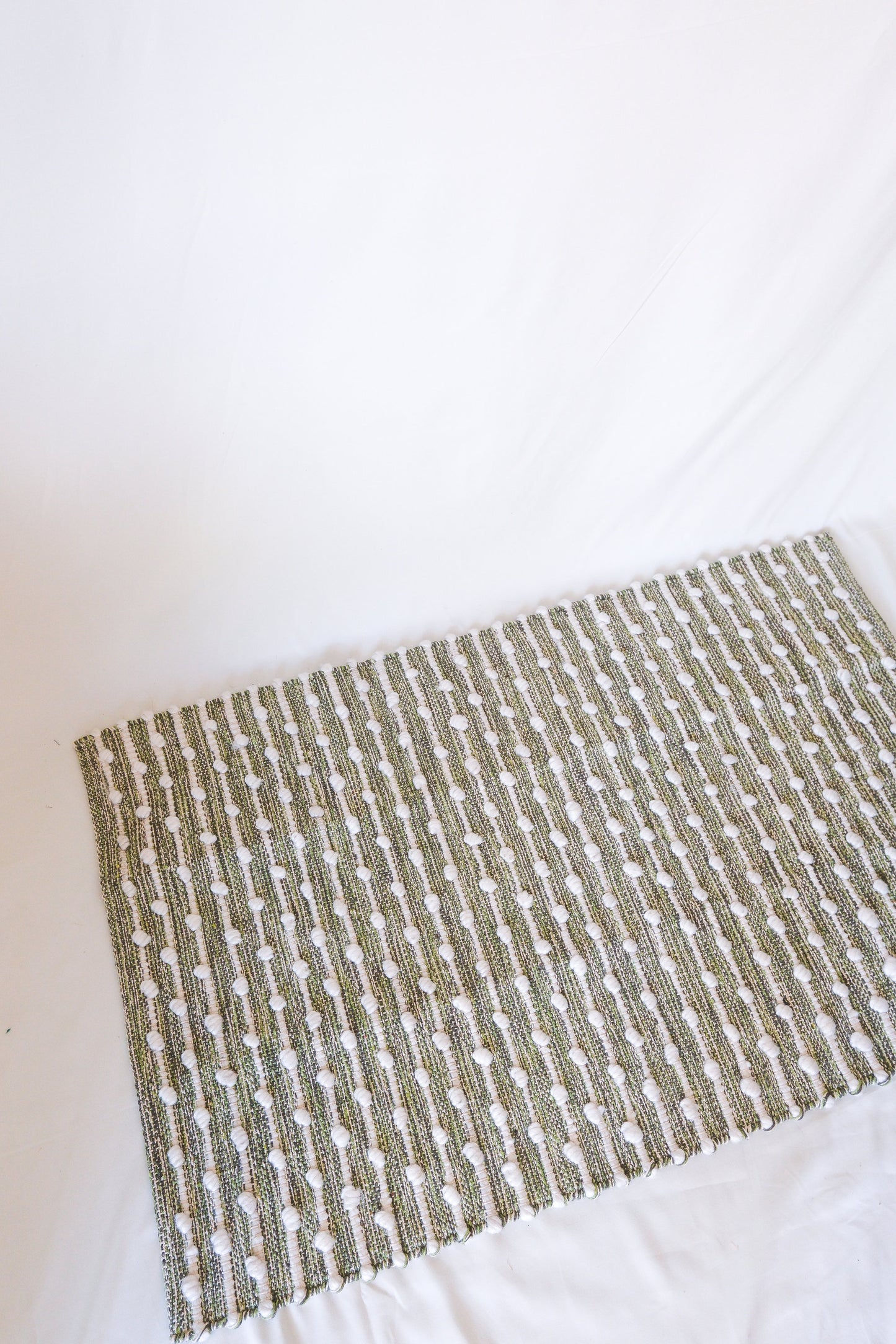 Green Cotton Loop Rug