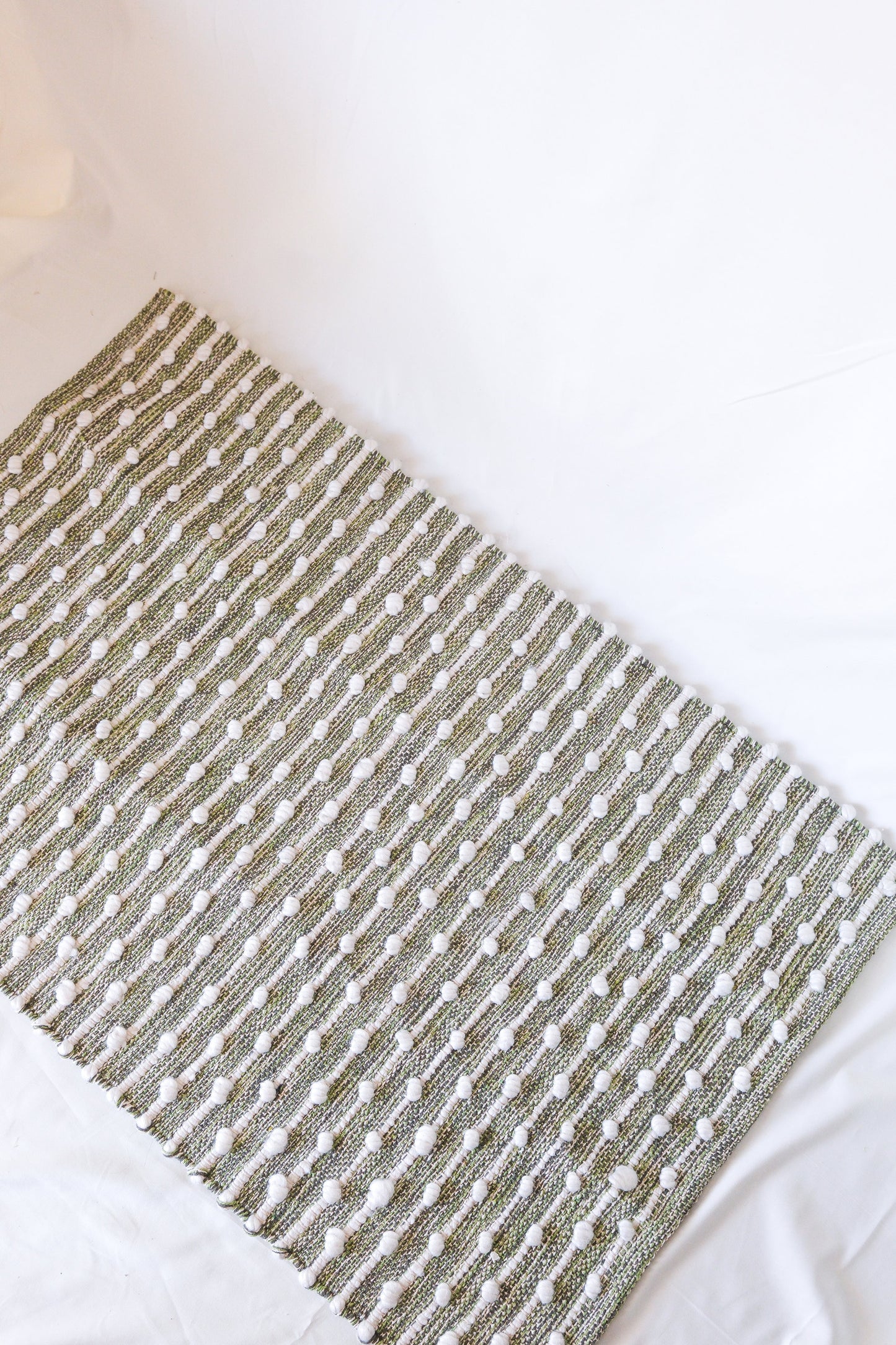 Green Cotton Loop Rug