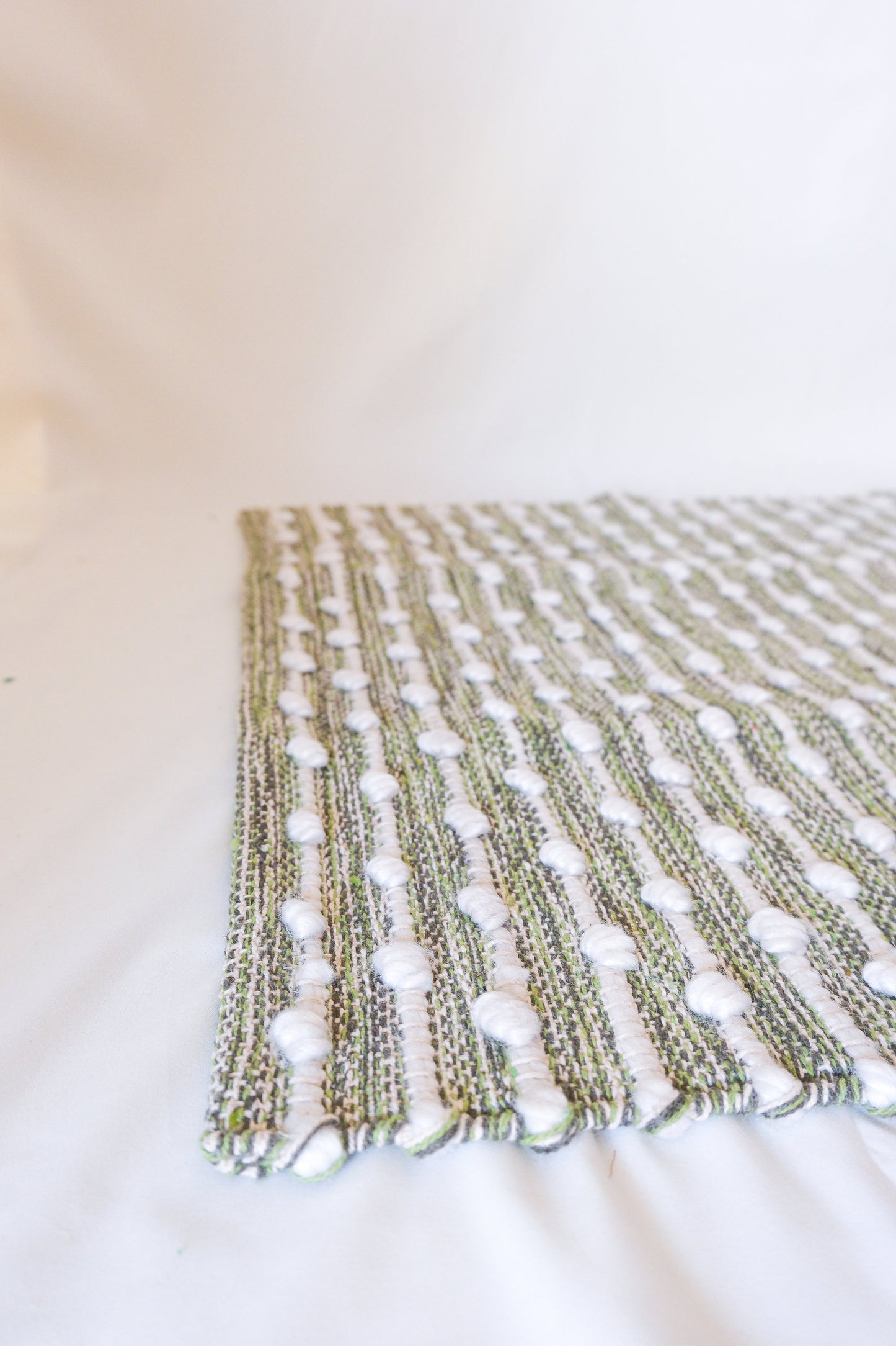 Green Cotton Loop Rug