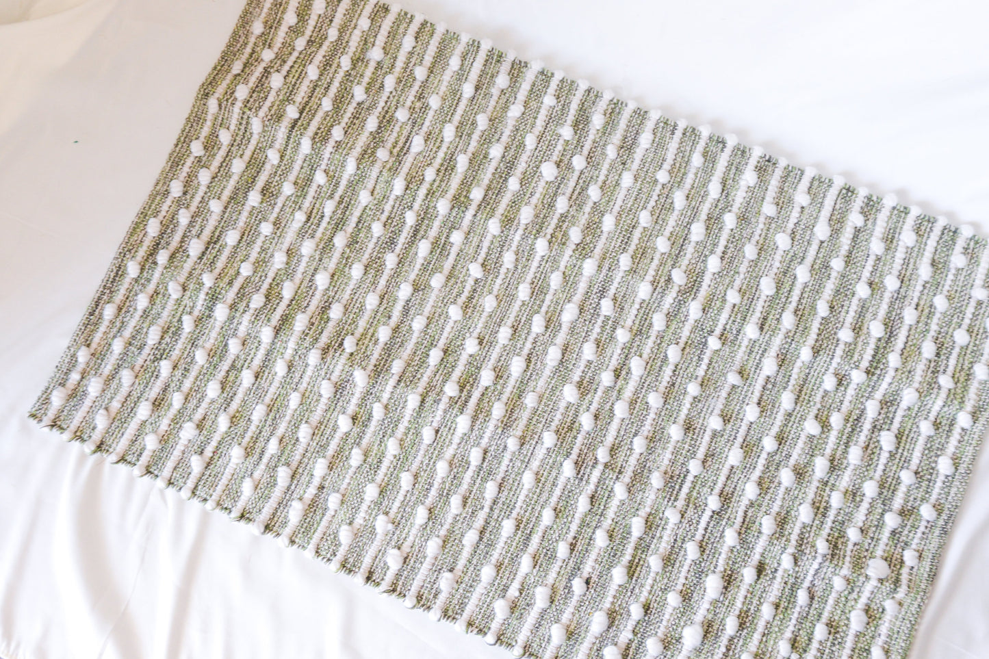Green Cotton Loop Rug
