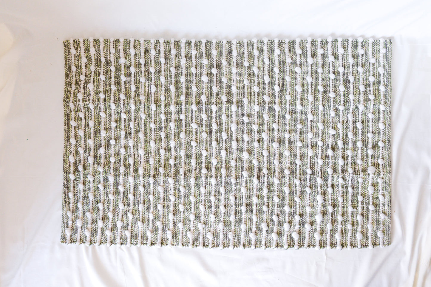 Green Cotton Loop Rug