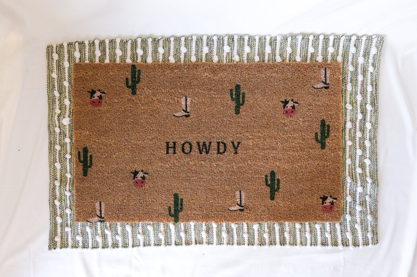 Green Cotton Loop Rug