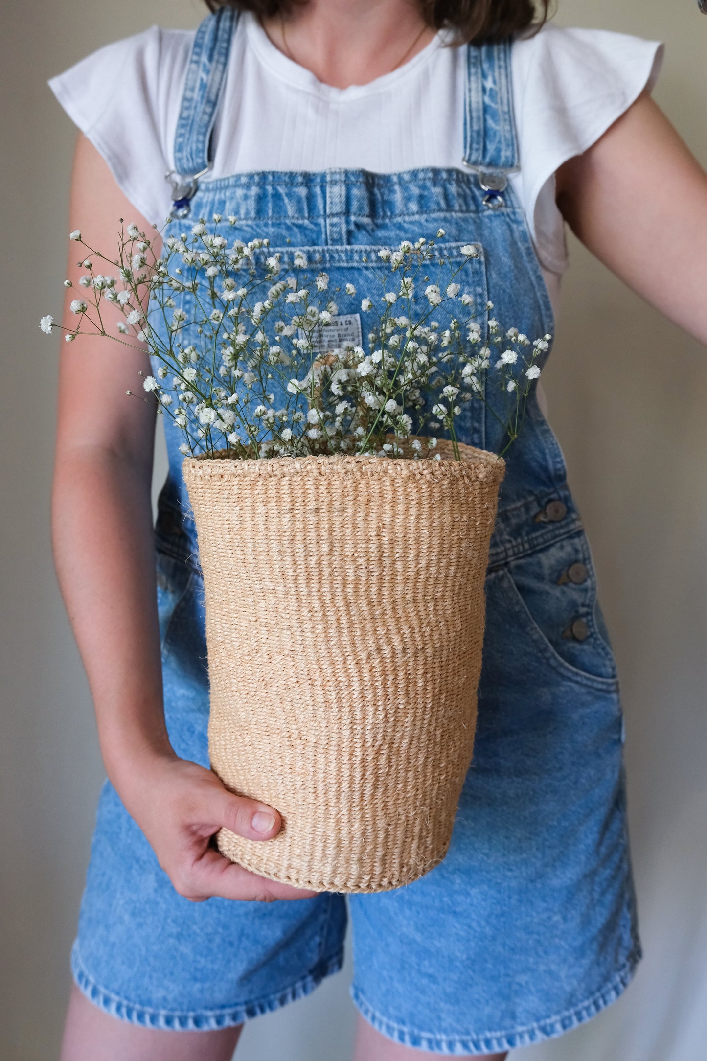 Narrow Hanging Floral Basket
