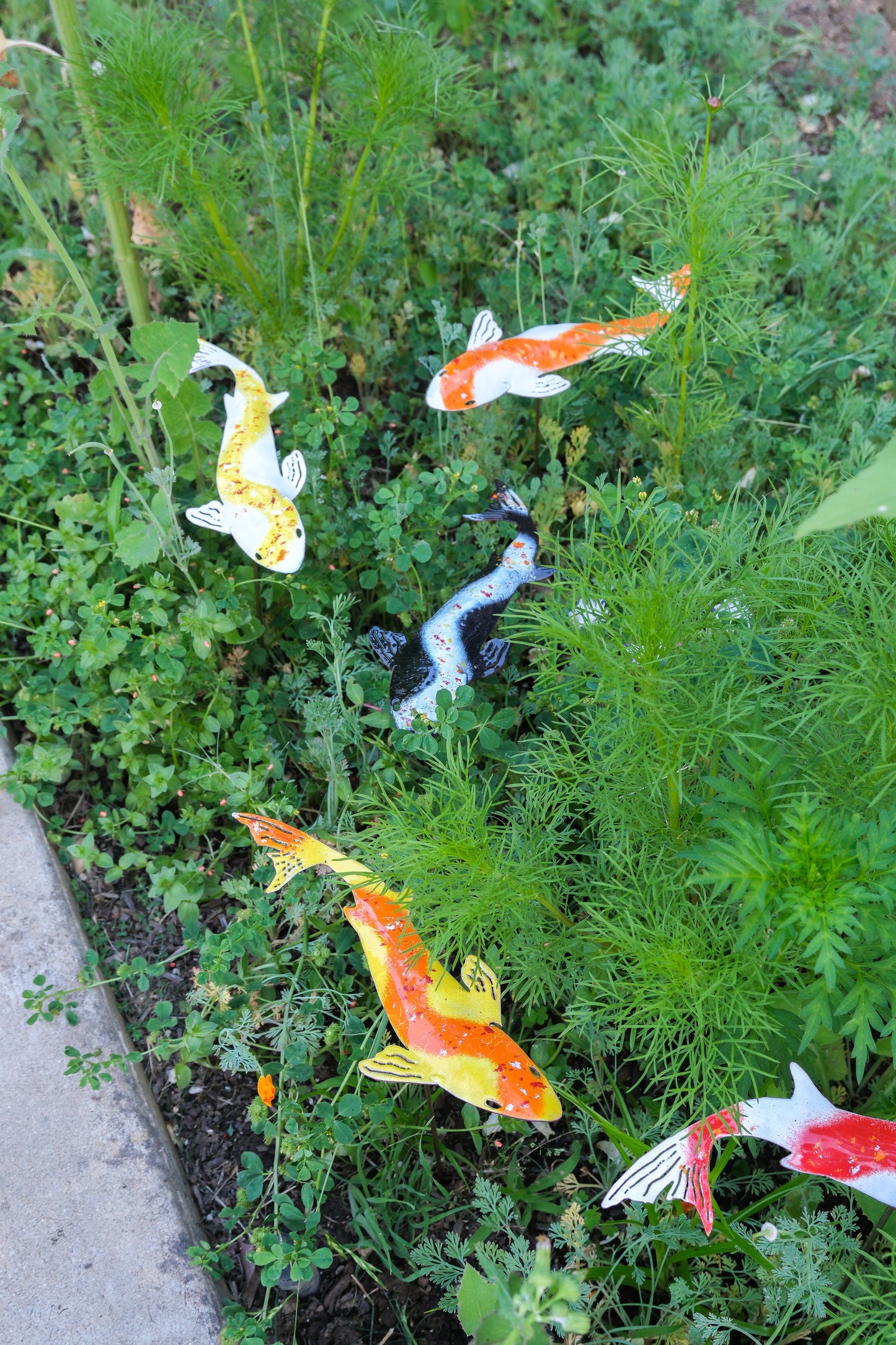 Koi Enamel Garden Stake