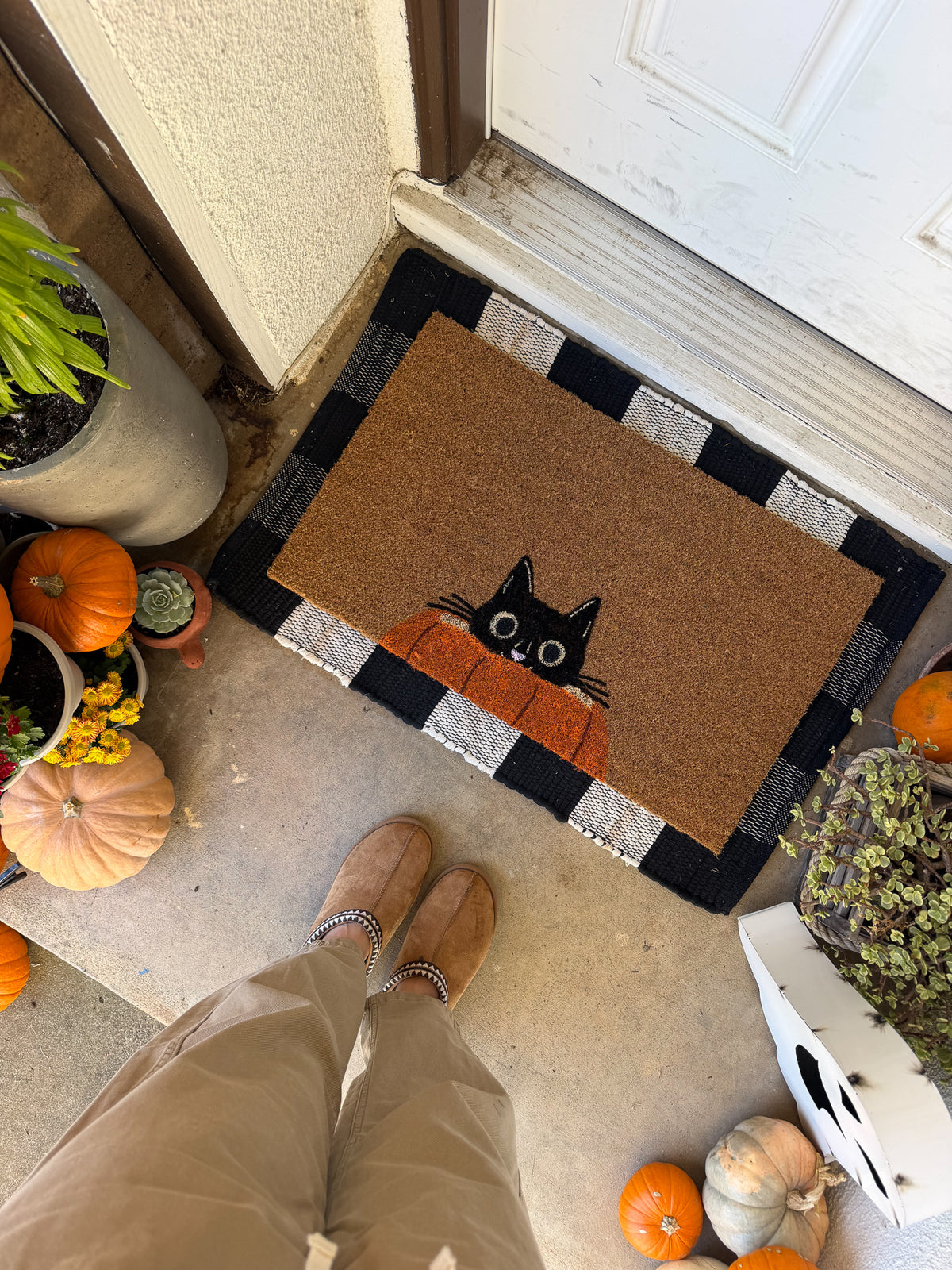 Black Cat Doormat