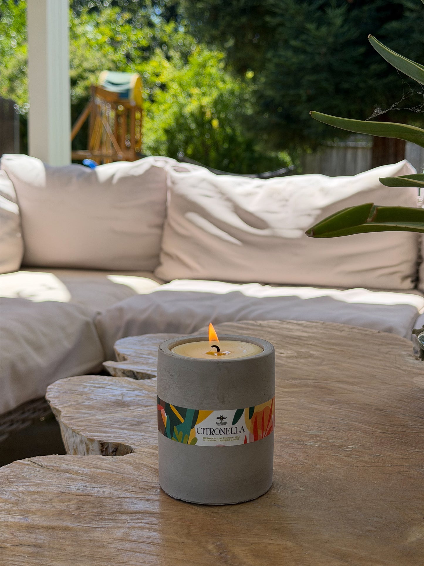 Concrete Beeswax Citronella Candle