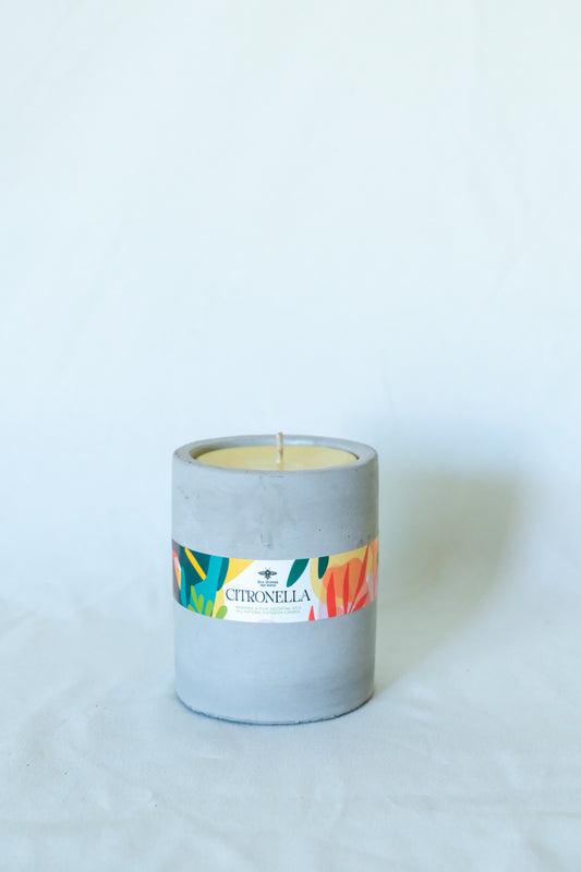 Concrete Beeswax Citronella Candle