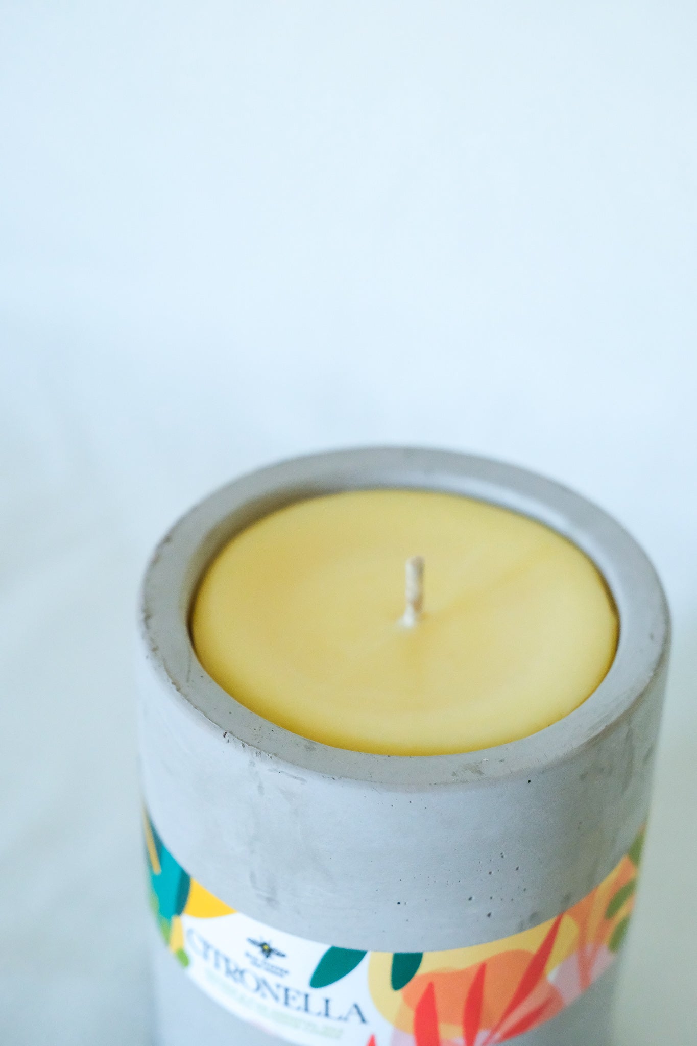 Concrete Beeswax Citronella Candle