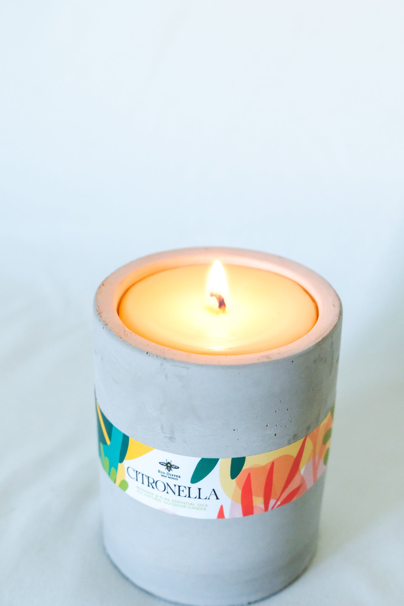Concrete Beeswax Citronella Candle