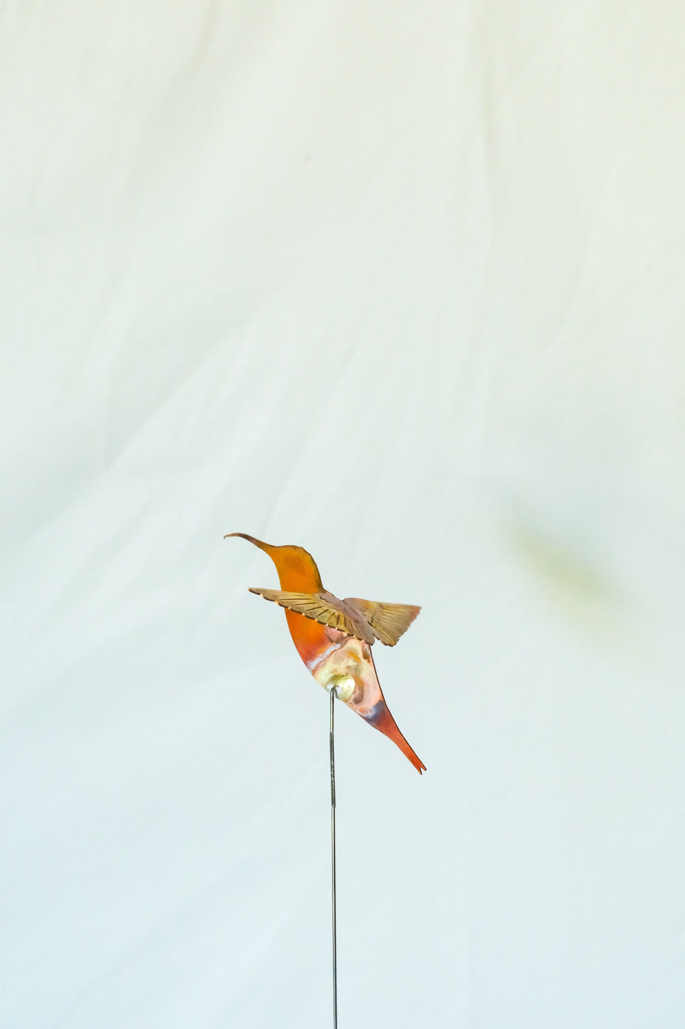 Copper Hummingbird Garden Stake