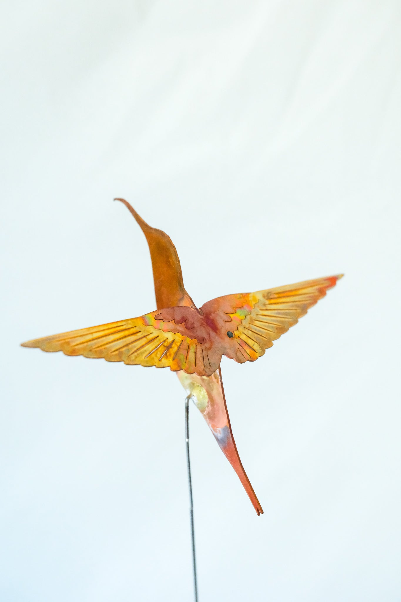 Copper Hummingbird Garden Stake