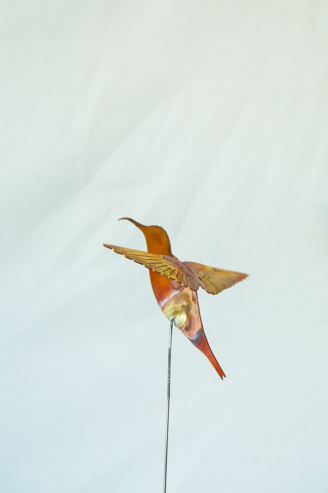 Copper Hummingbird Garden Stake