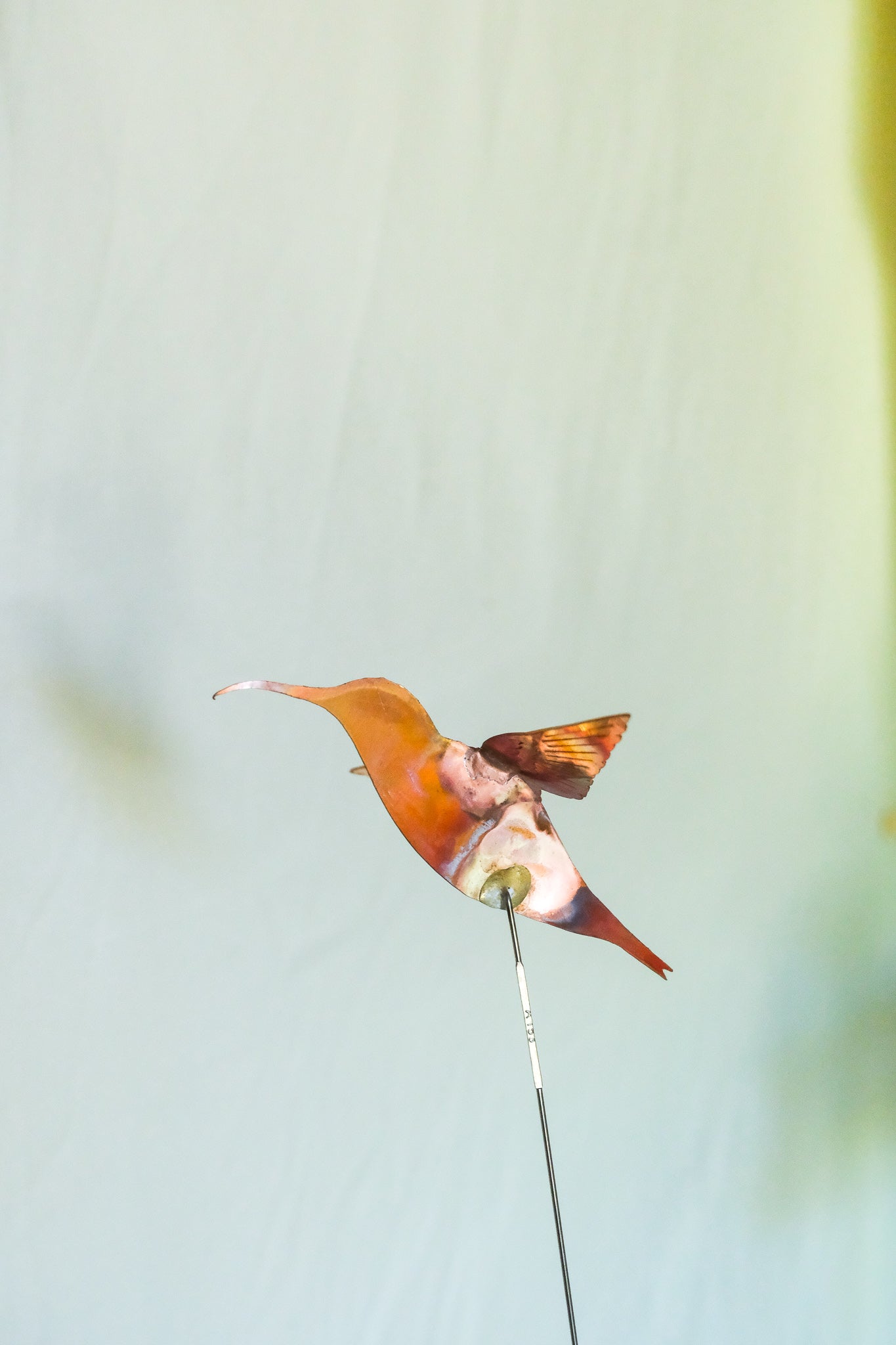 Copper Hummingbird Garden Stake