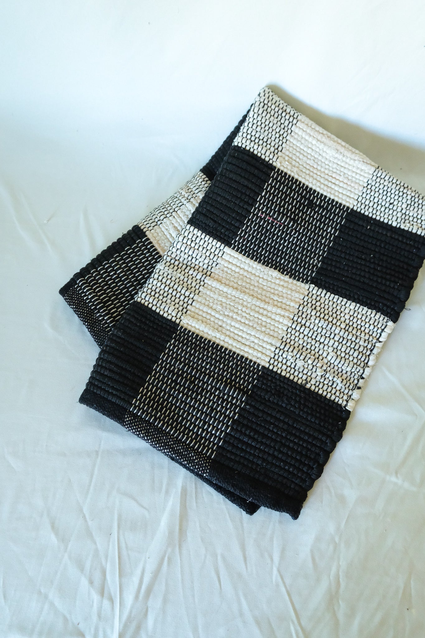 Black and White Check Rug