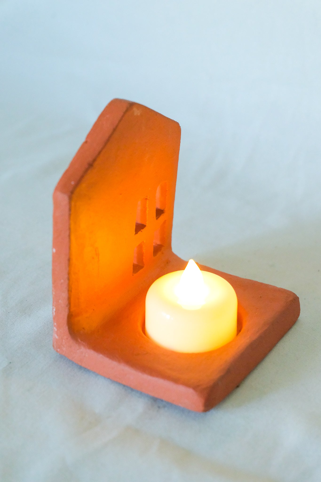 Terra Cotta House Tea Light Holder