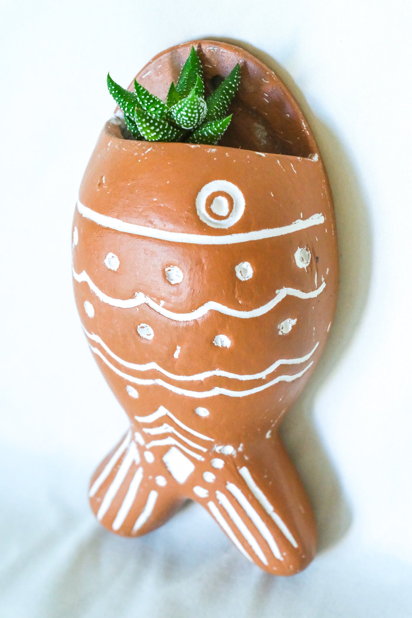 Terra Cotta Hanging Fish Planter