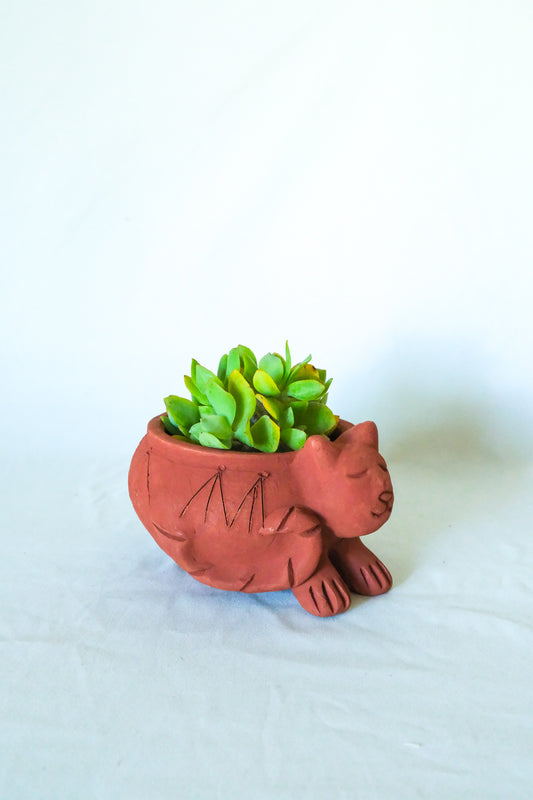 Terra Cotta Cat Planter