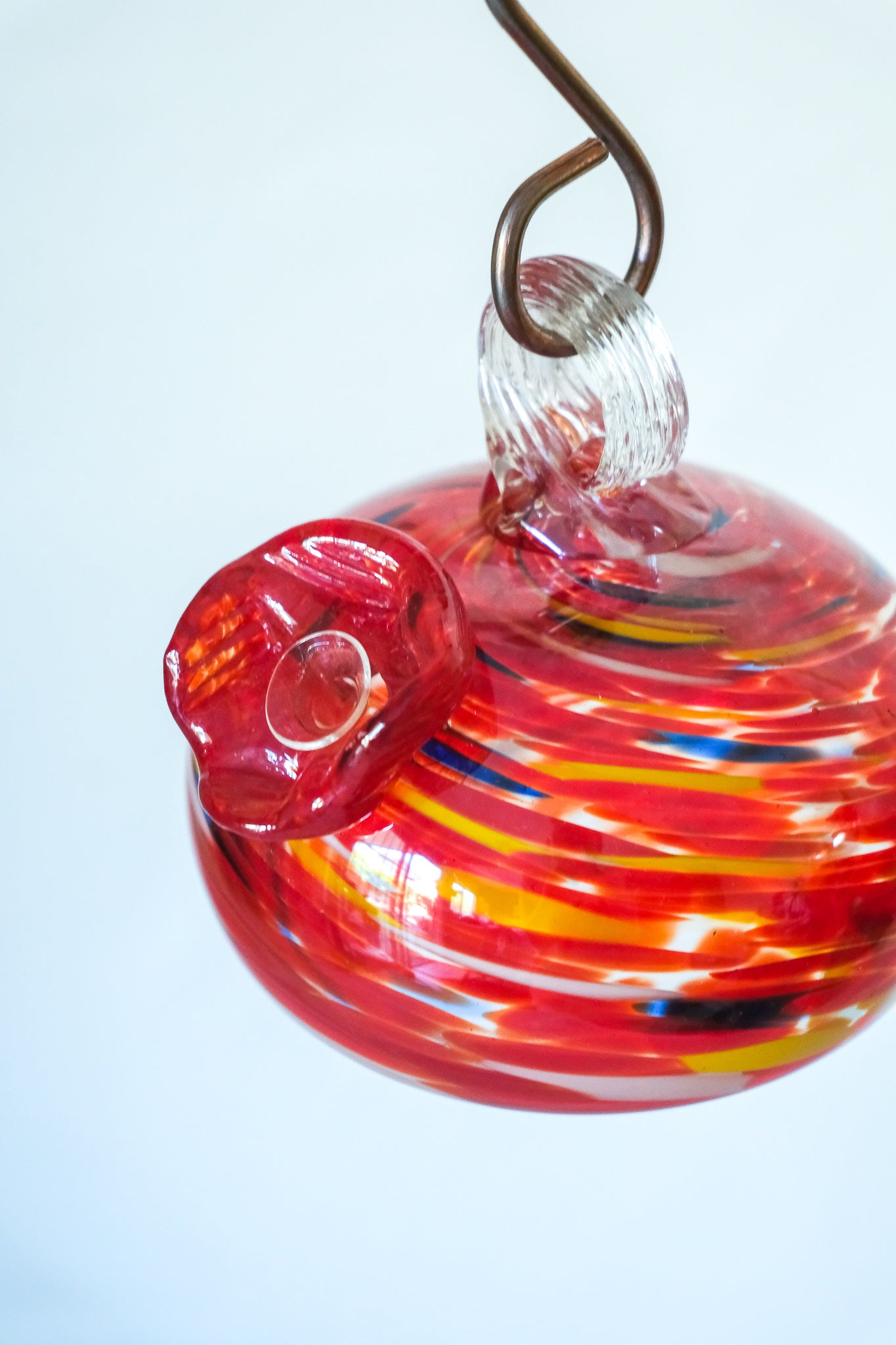 Handblown Glass Hummingbird Feeder