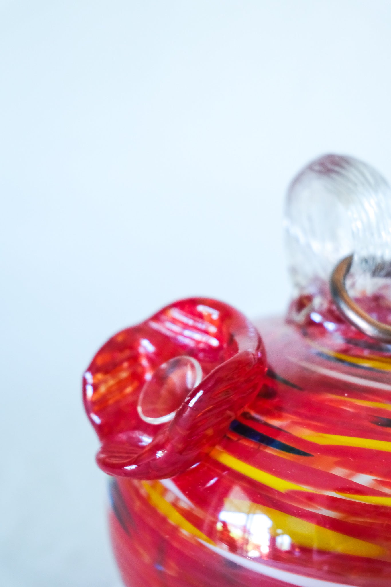 Handblown Glass Hummingbird Feeder