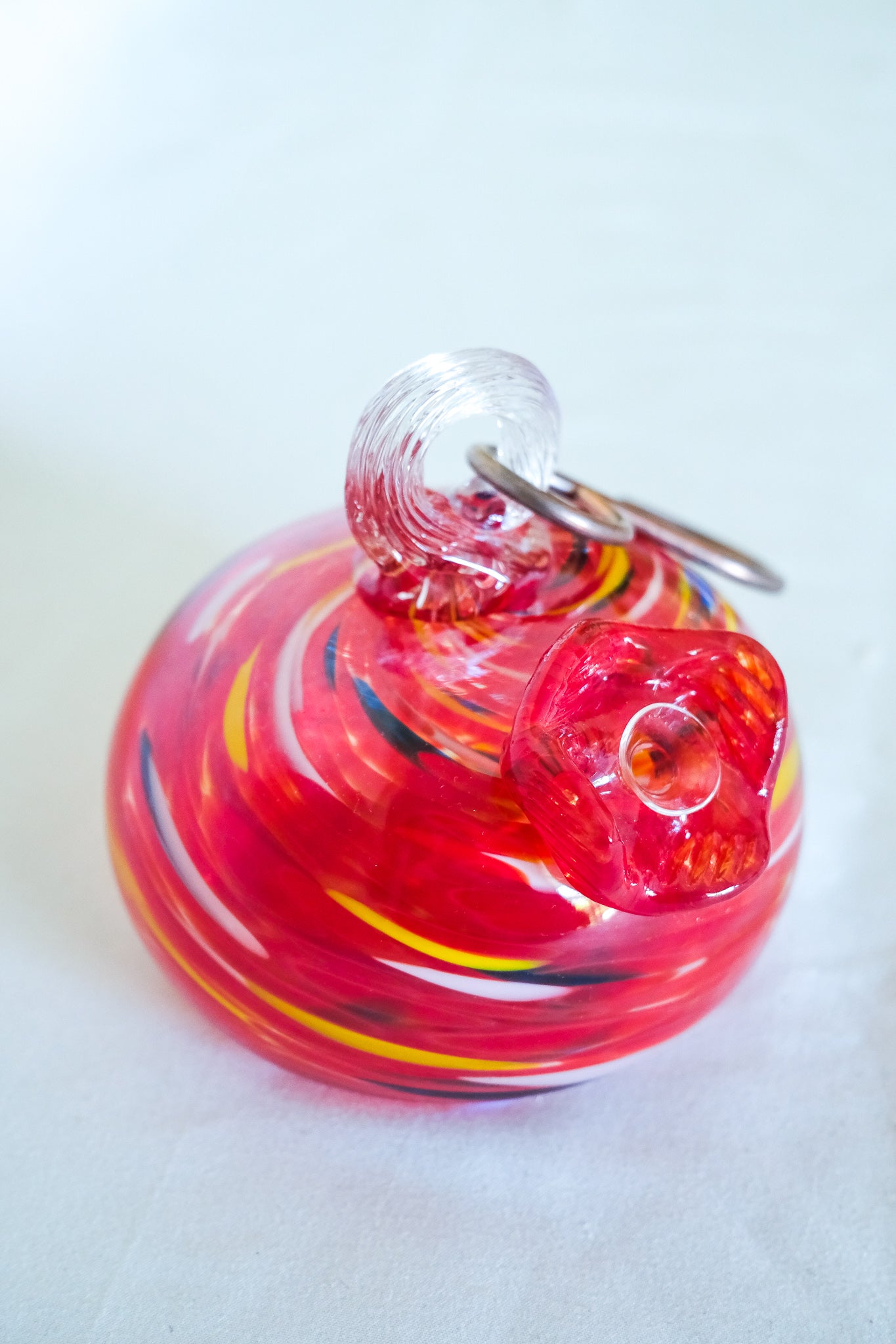 Handblown Glass Hummingbird Feeder