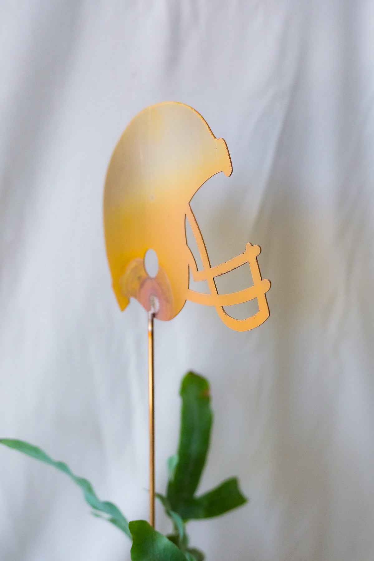 Copper Football Helmet Garden Stake