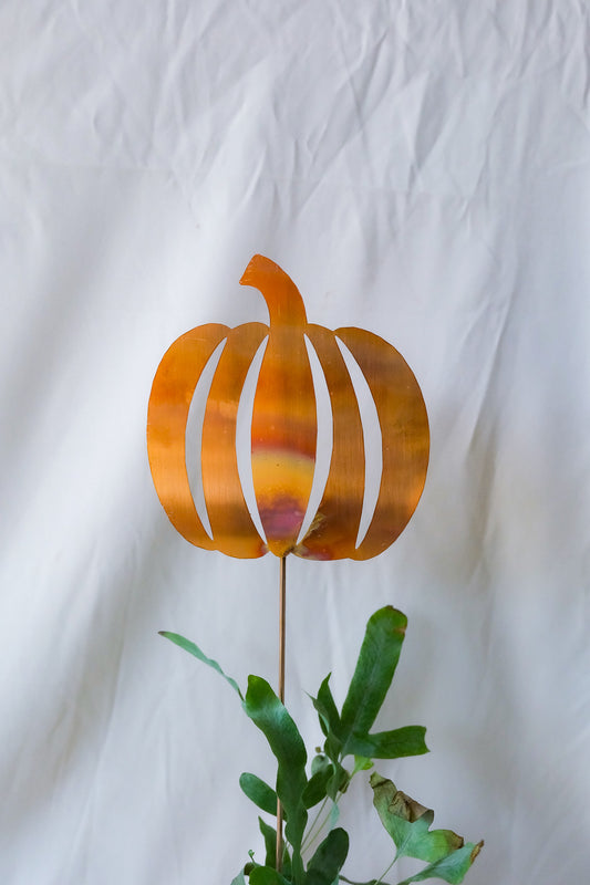 Copper Pumpkin Garden Stake