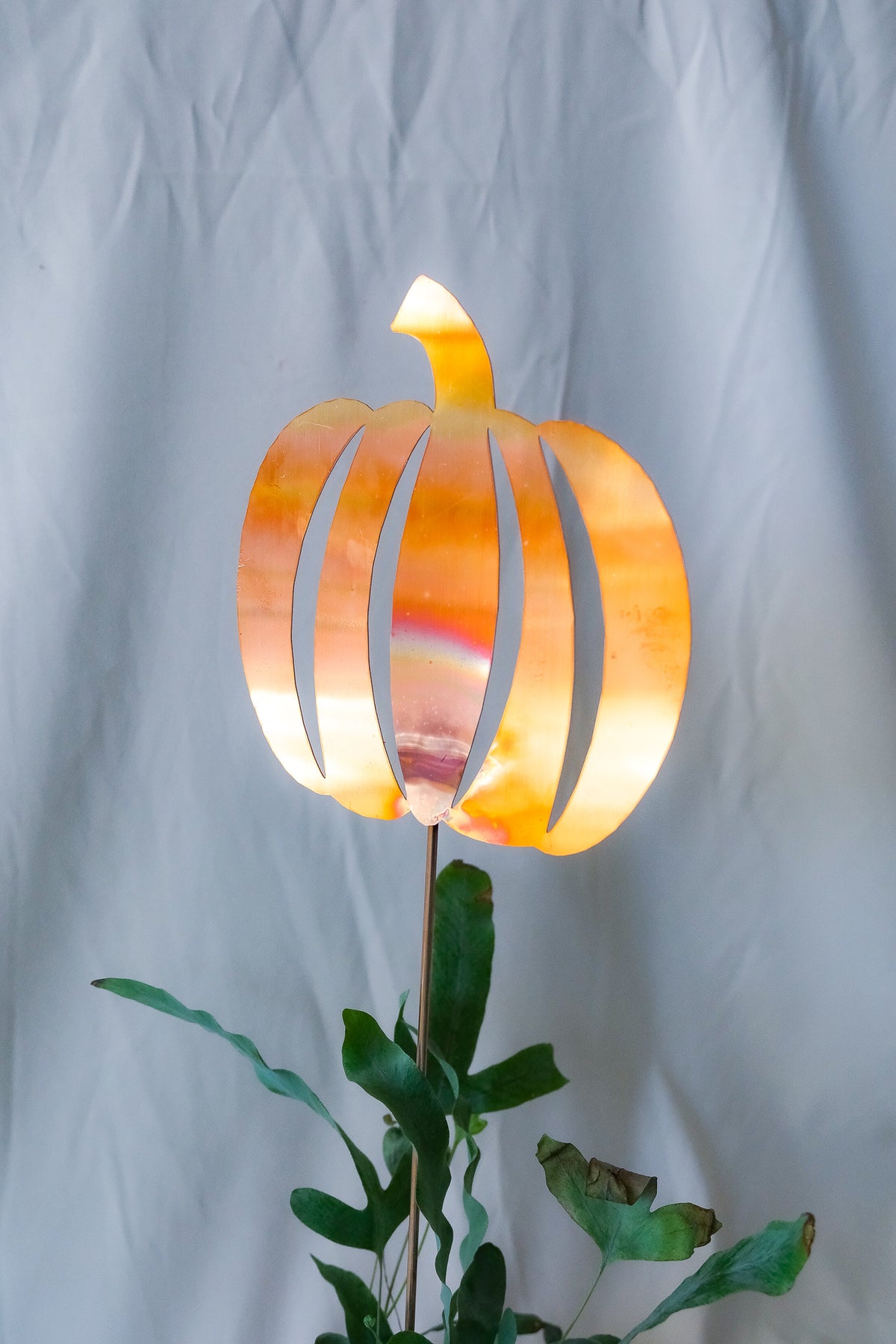 Copper Pumpkin Garden Stake