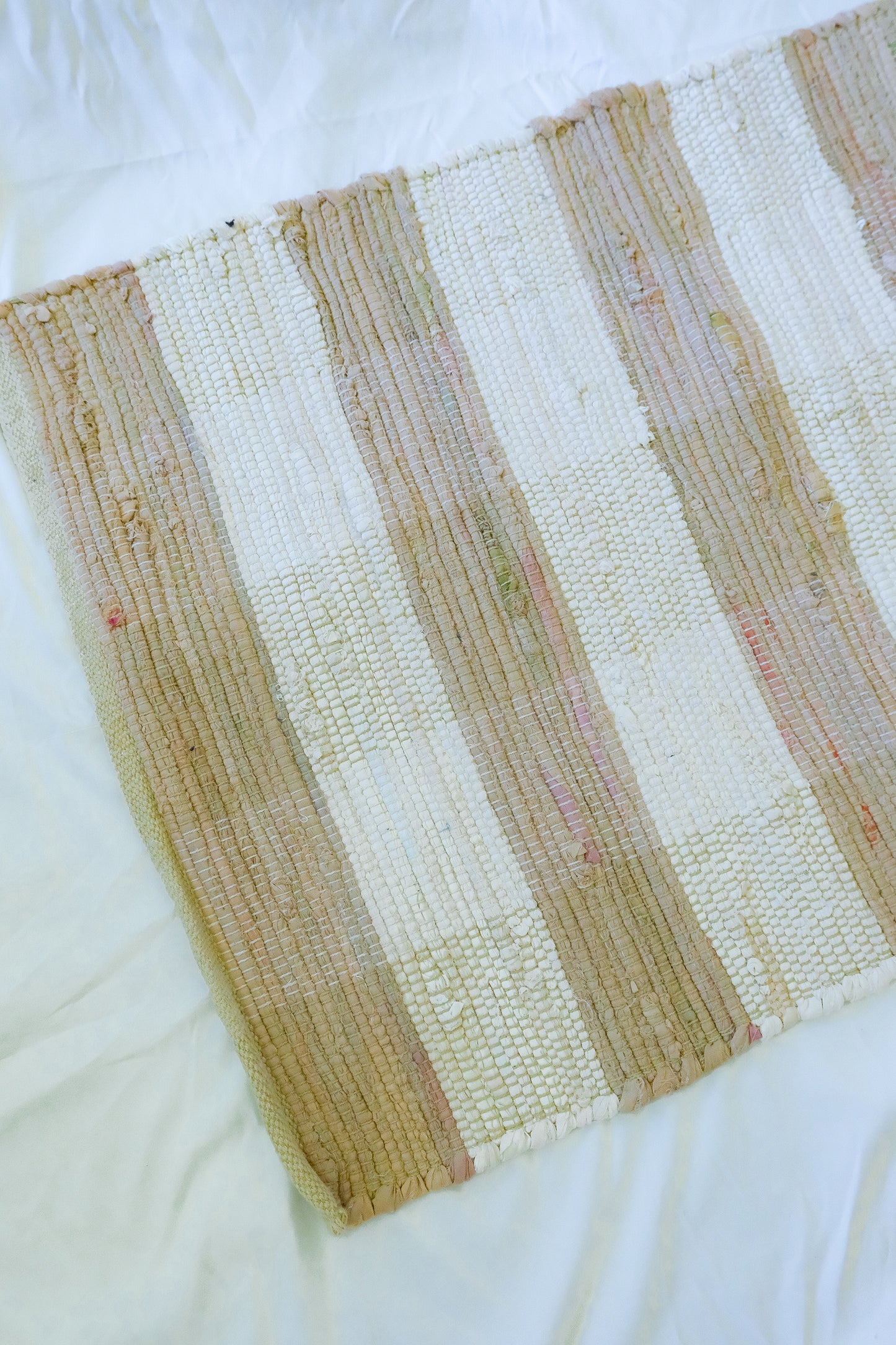 Beige Gingham Check Rug