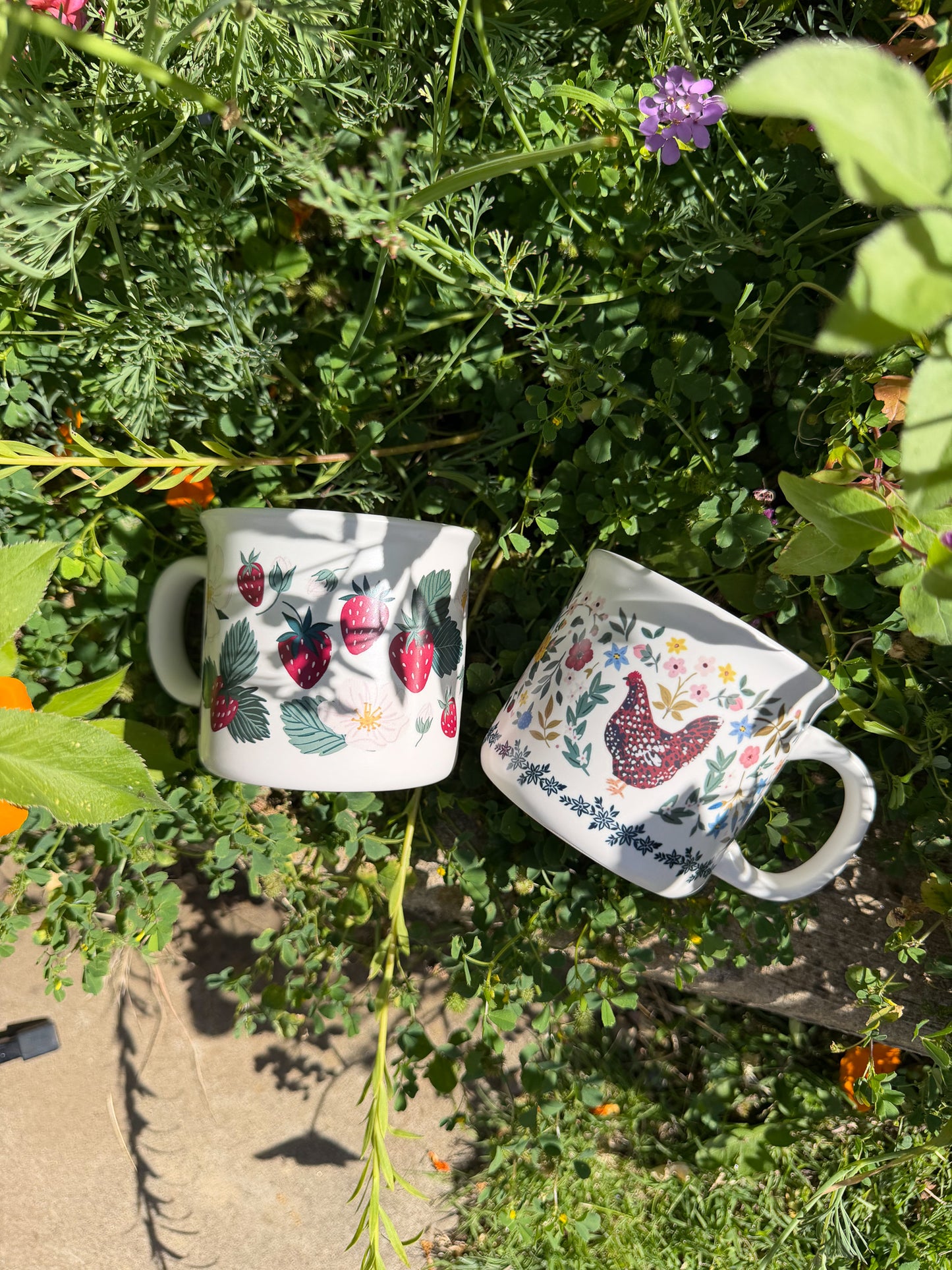 Floral Chickens Mug