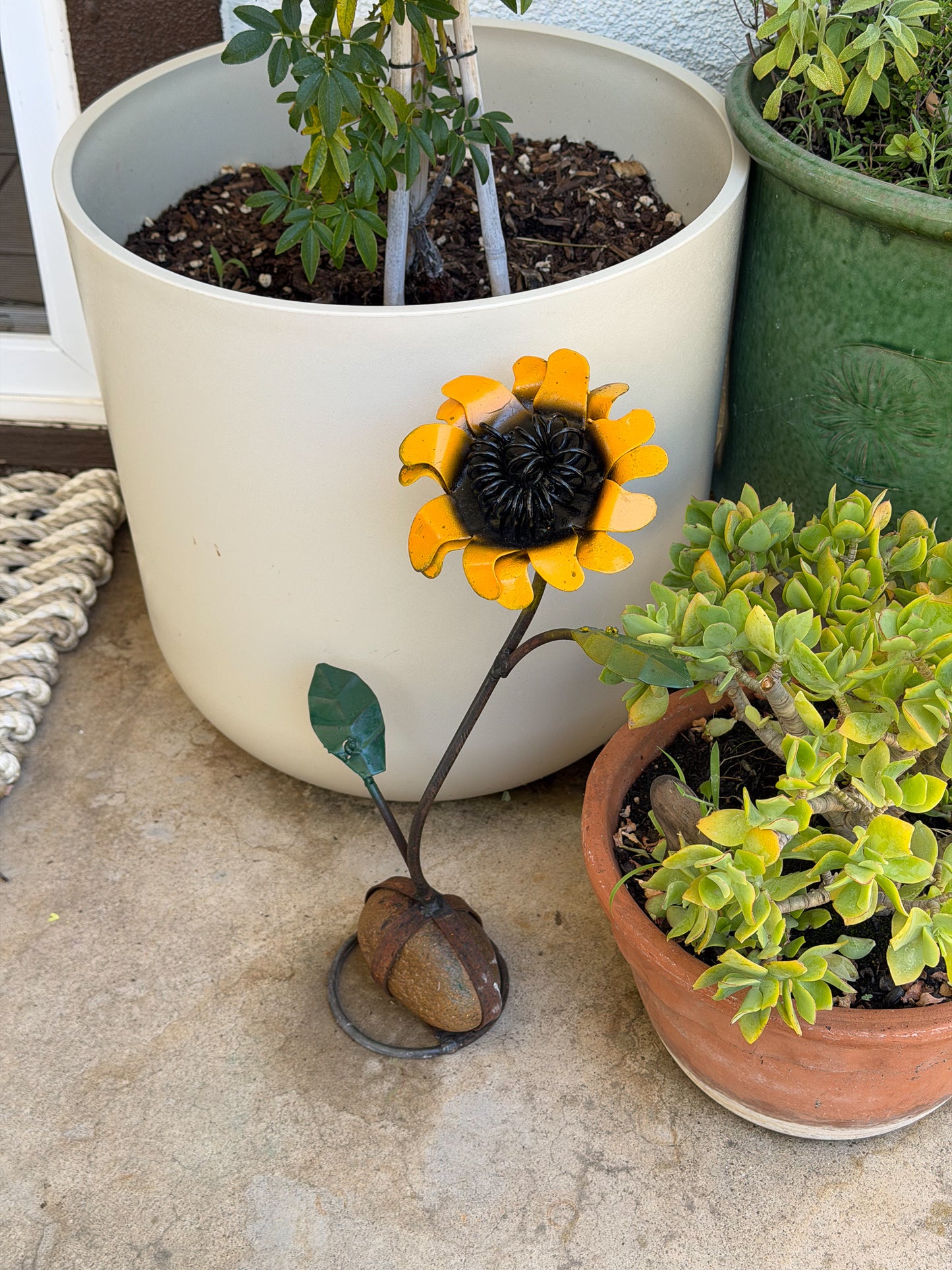 Metal Garden Sunflower Yard Art