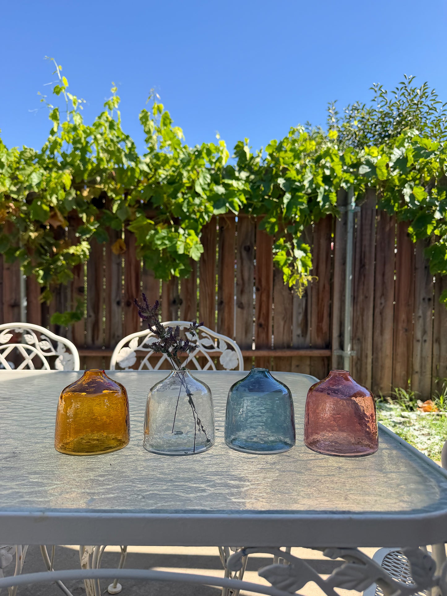 Hammered Glass Bud Vase